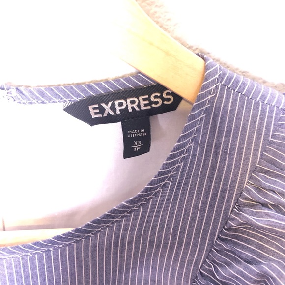 4/$20 Express Striped Ruffle Front A-line dress - Picture 5 of 5